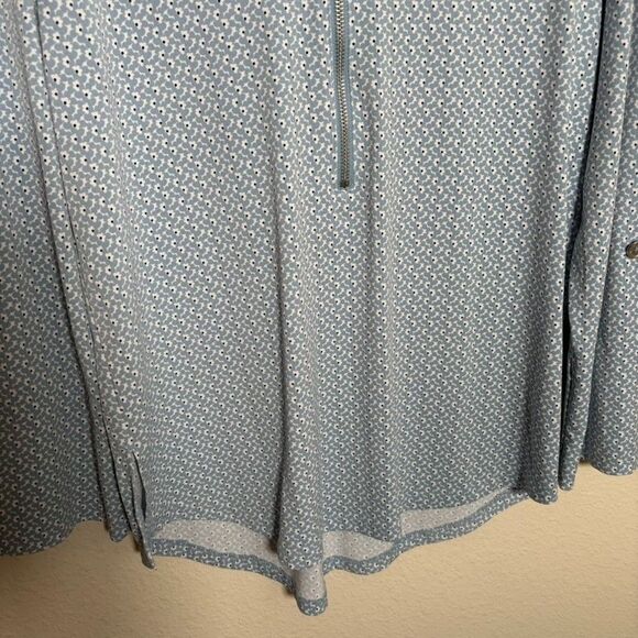 Michael Kors Blouse Women's Small V-Neck Zipper Long Sleeve Career Shirt Top - Picture 3 of 8